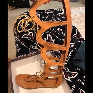 Leather Lace up gladiator sandals